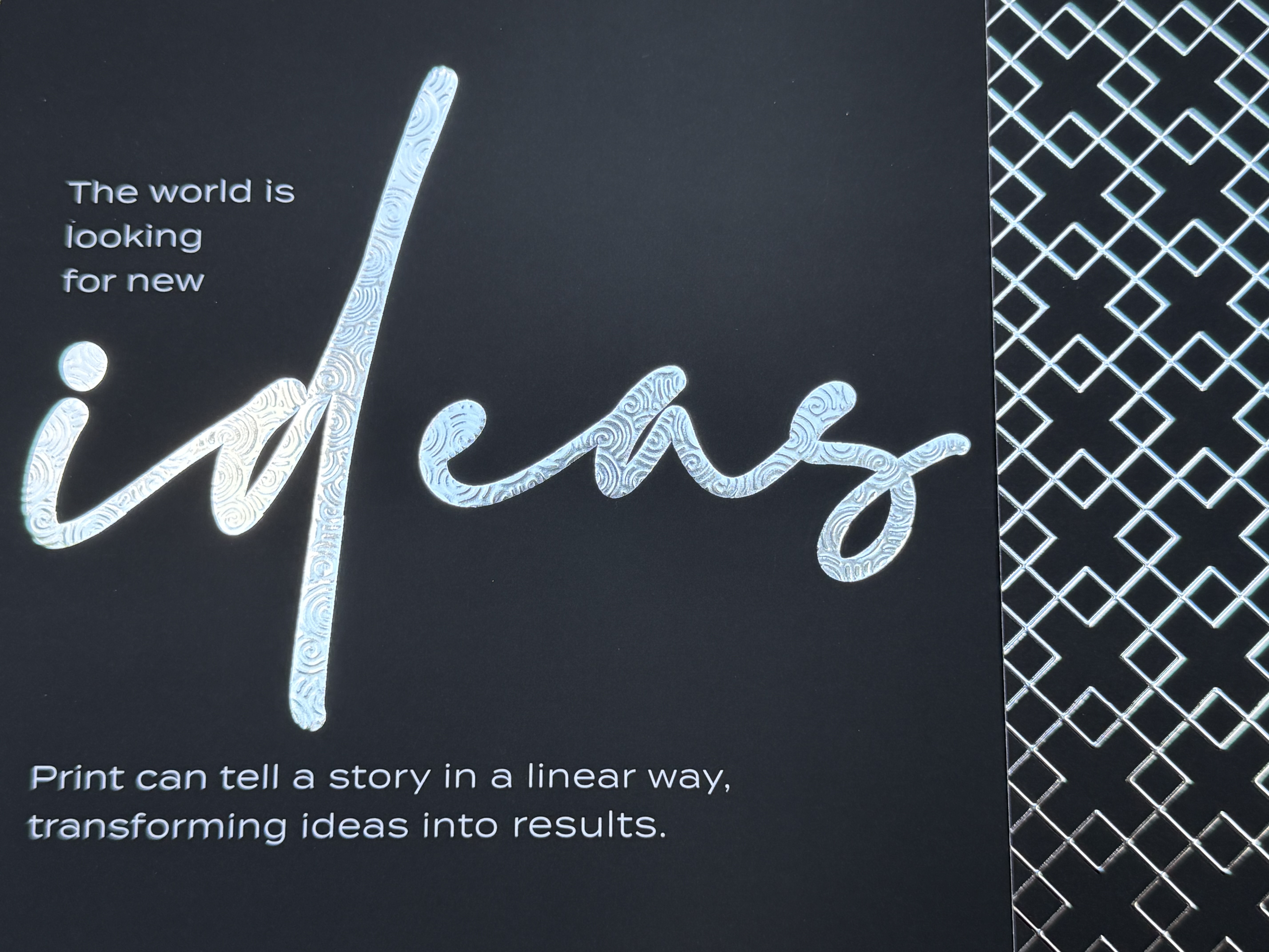 Embellished print artwork expressing how ideas transform into results